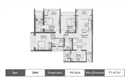 The Highlands At Godrej City 3 BHK Floorplan